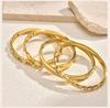 Zircon Stainless Steel Bangle Bracelet for Women, Elegant Stack Hand Wrist Sparkling Crystal Inlay, Non Tarnish Jewelry