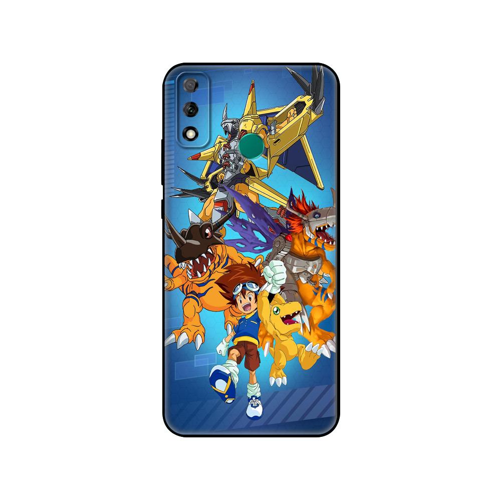 Schwarze TPU-Hülle für Huawei Y9S Y6S Y8S Y5P Y7P Y8P Hülle für Huawei Y5 lite Prime 2018 Y6 2019 Cover Japanisches Anime Digimon