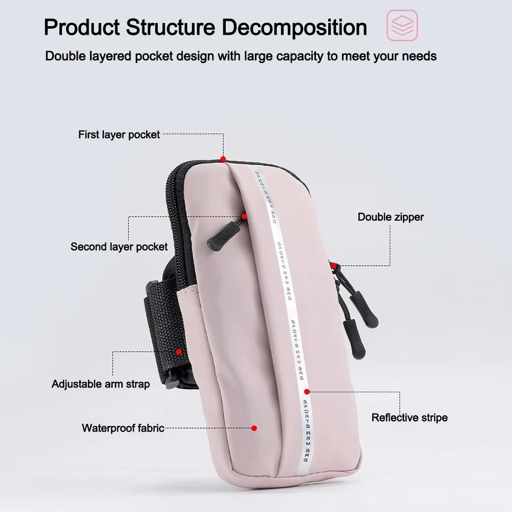 PU Running Phone Holder Waterproof Armband Sports Phone Case  Night Run Jogging
