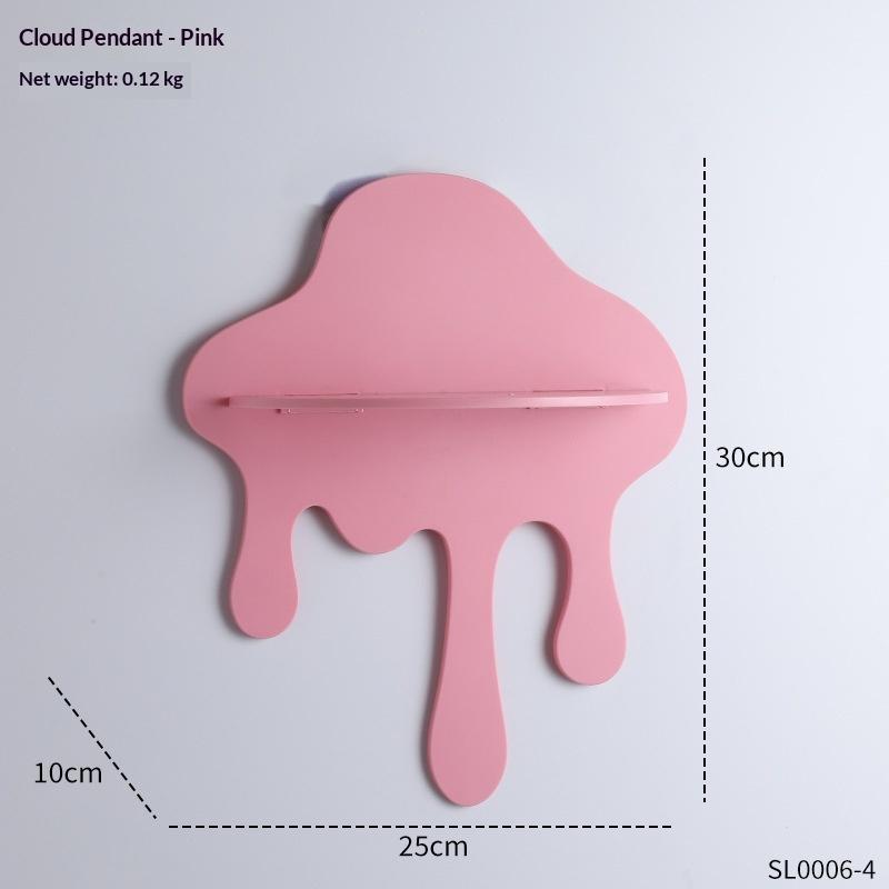 Creative Cloud Storage Holder Irregular Shape Wall Mounted Storage Rack Homestay Home Decor Storage Stand Craft Ornament Gift розовый