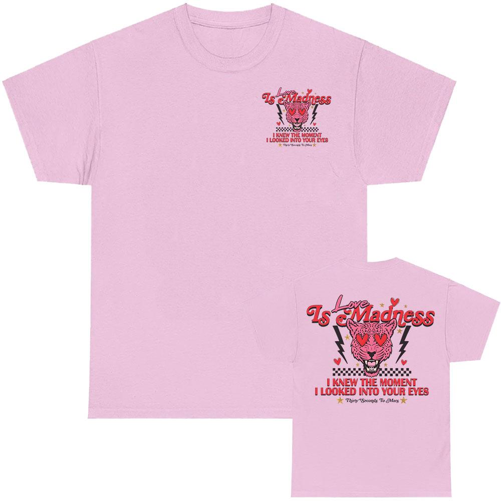 

Love Is Madness Лирическая футболка THIRTY SECONDS TO MARS Рок-футболки Короткий рукав Гранж Мода Футболка Хлопок Мужская/Женская Футболка Мужская M