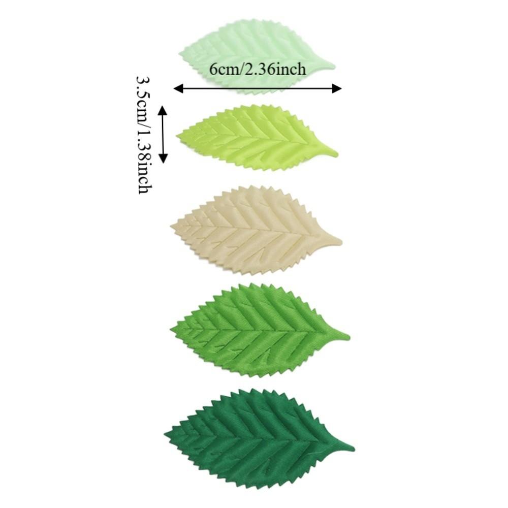 200pcs Mixed Exquisite Details Artificial Leaves High Simulation Green Tone Simulation Leaves Fabric Leaves DIY Crafts