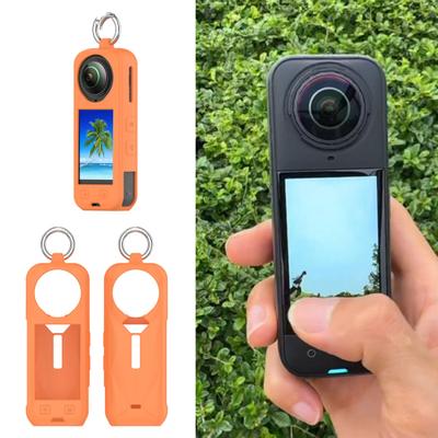Husă de protecție din silicon pentru Insta360 X5 Cameră de acțiune portabilă rezistentă la șocuri Husa de protecție Manșon Carcasă cu inel metalic Accesorii pentru camere sportive