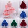 Infant Big Bow Trailing Baby Dress Costumes Kids Clothes Princess Party Wedding Dresses for Baby Girls 1st Year Birthday Dress