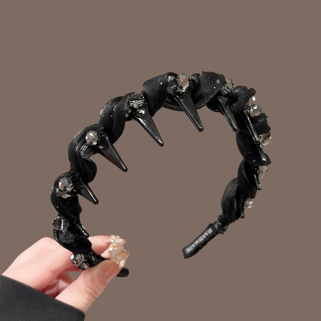 High-End Women's Bow Headband with Teeth - 2025 Face Washing & Hair Pressing Accessory