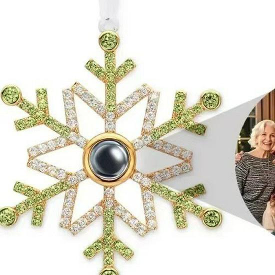 Colorful Pearl Snowflake Projection Christmas Ornament Pendant Gift