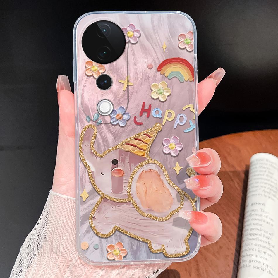 

For Vivo V40 Pro Lite V40 SE V40E Phone Case Butterfly Pattern Soft Slim TPU Clear Silicone Cover For Vivo V 40 Anti Drop Shell vivo V40 (5G)