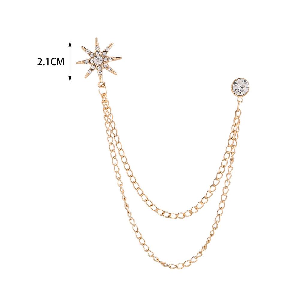 Snowflake Men's Brooch Hanging Chains Brooches ,Jewelry Accessories ,Fashionable Pin Lapel