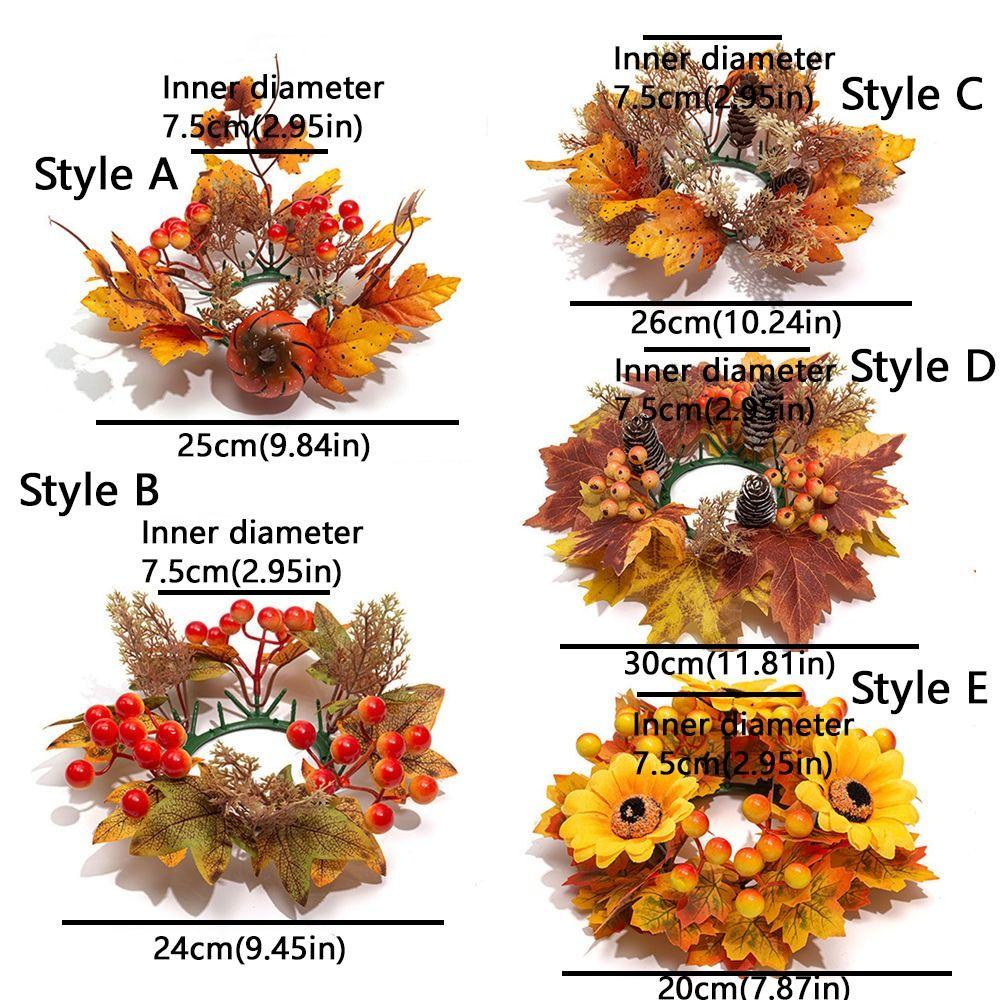 Fade Resistant Artificial Maple Mini Wreath Rustic Harvest Wreath Pumpkin Garland  Tabletop Decor