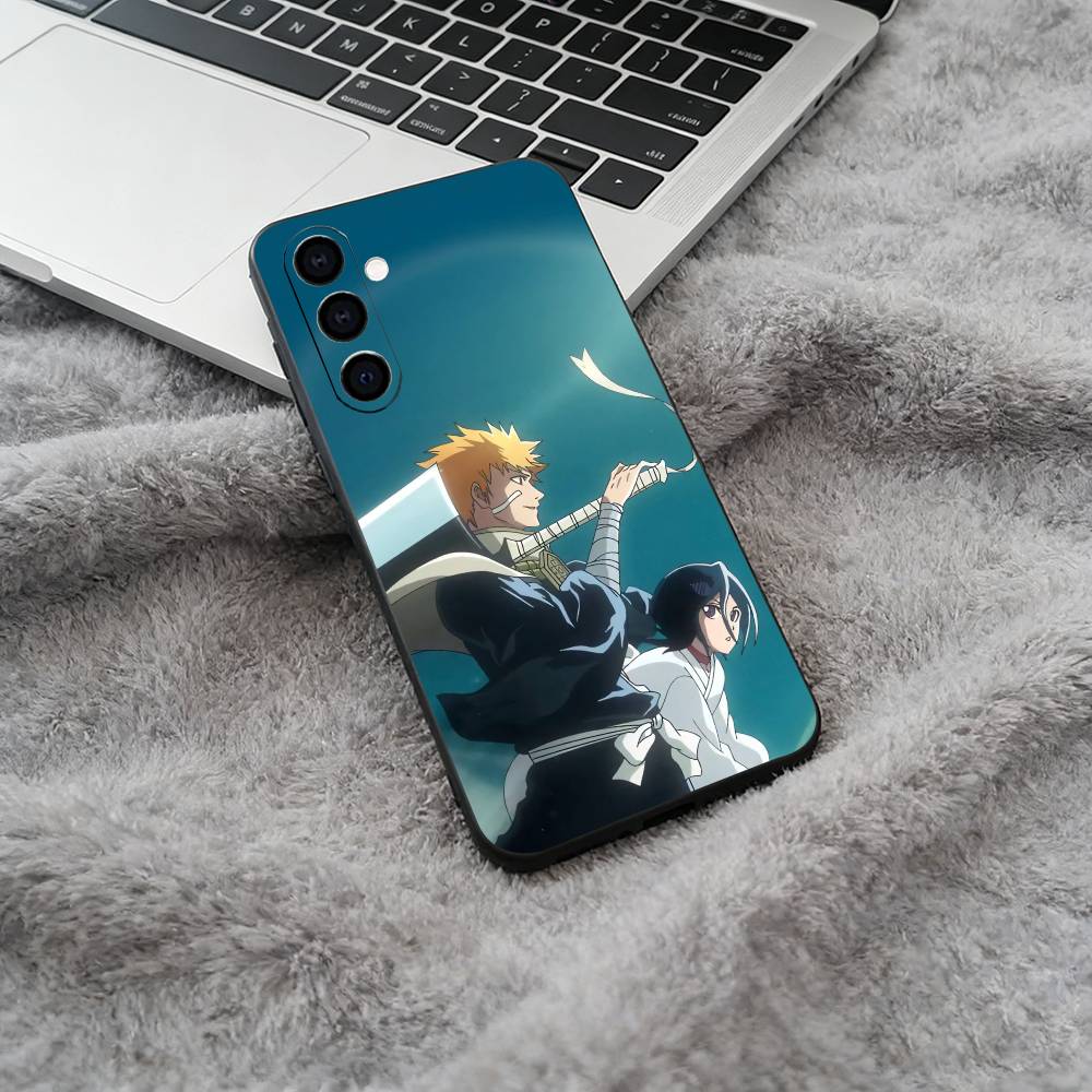 B-Bleach- anime- Rukia- Kuchiki Black Soft Silicone Phone Case for Samsung Galaxy A73, A71, A72, A70, A53, A52, A51