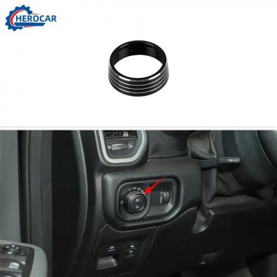 

1XHeadlight Switch Button Knob Cover Trim Ring Cover for Dodge Ram 1500 2018+