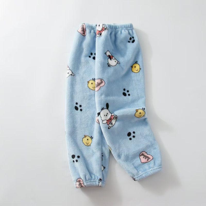 Children's Thickened Flannel Sleep & Lounge Pants - Double-Sided Fleece, Cuffed, Warm Winter Wear