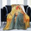 Virgin Mary Blanket Our Lady of Guadalupe Flannel Blanket Warm Gifts for Mom Cozy Fuzzy Throw Sofa Couch Bedding Living Room