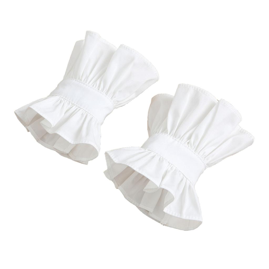 1pair Flower Pattern Sleeves Durability Sleeve Detachable Cuffs Elastic Wild Wrist for Parties and Weddings