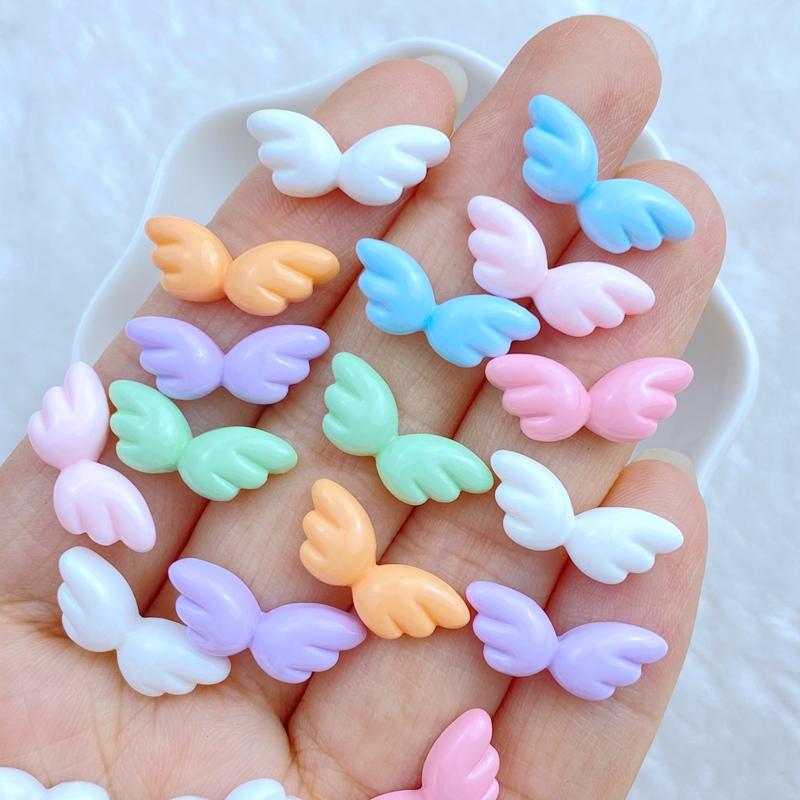 30Pcs New Cute Resin 7*18mm Mini Wings Series Flat Back Manicure Parts Embellishments For Hair Bows Accessories