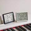 3-in-1 Smarte Digitaluhr - Temperatur- und Luftfeuchtigkeitsanzeige + Wecker - Ultradünne Klebehalterung für Wand- oder Tischmontage