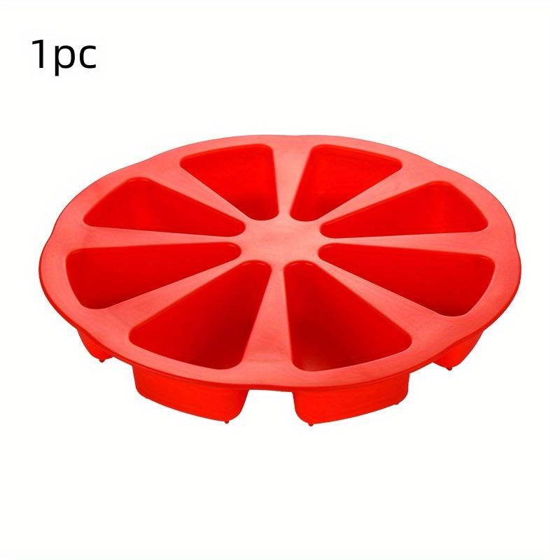 

1pc Silicone Triangle Cake Mold Set - Suitable for 8-cavity Non Stick Baking Trays for Brownies, Pancakes, Cupcakes, Etc червоний
