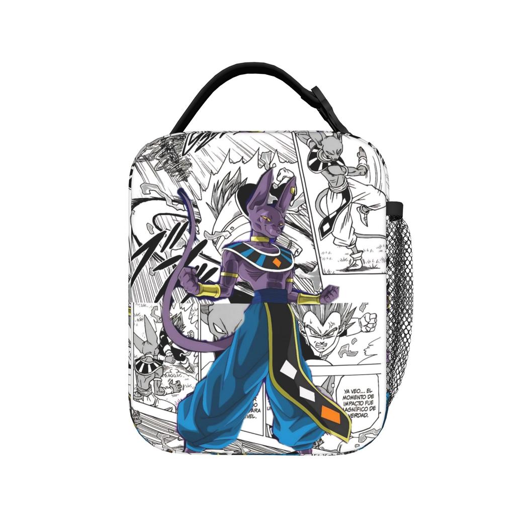 DBZ Beerus CATS Insulated Lunch Bag Portable Meal Container Thermal Bag Tote Lunch Box Work Outdoor Bento Pouch