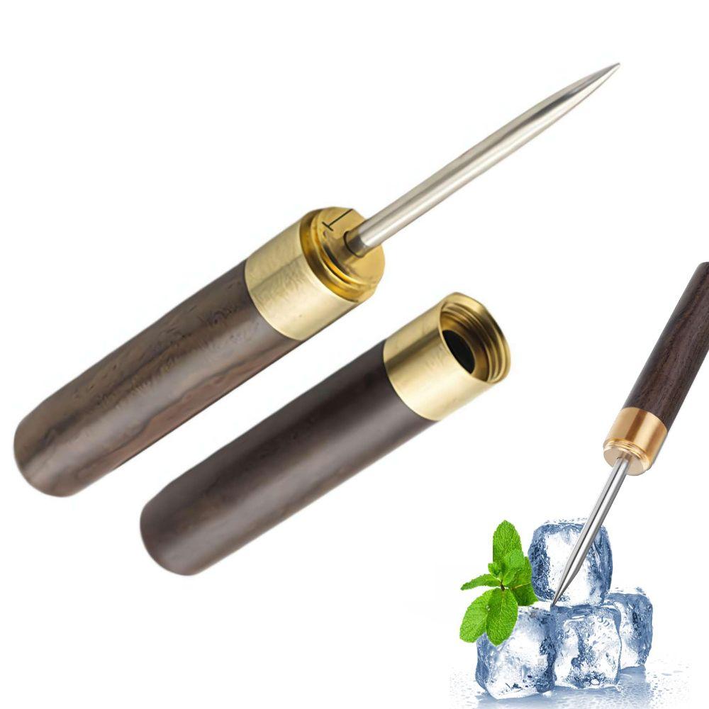 Nouveau Pic à Glace en Acier Inoxydable à Fourche Unique Pointu Brise-Glace Cônes de Glace Manche en Bois Pic à Glace Broyeur pour Cuisines