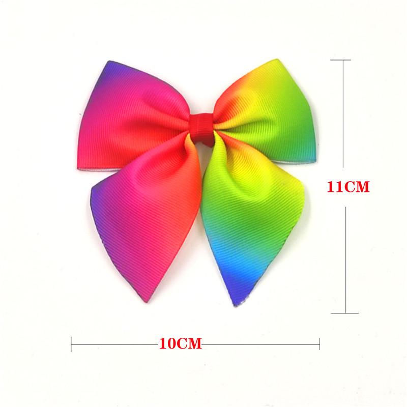 Gradient Rainbow Multicolor Bow Hair Tie & Clip for Girls and Babies