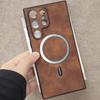 Leather For Magsafe Case For Samsung Galaxy S26 S25 S24 S23 S22 S21 Ultra Plus Shockproof Matte Magnetic Armor Back Funda
