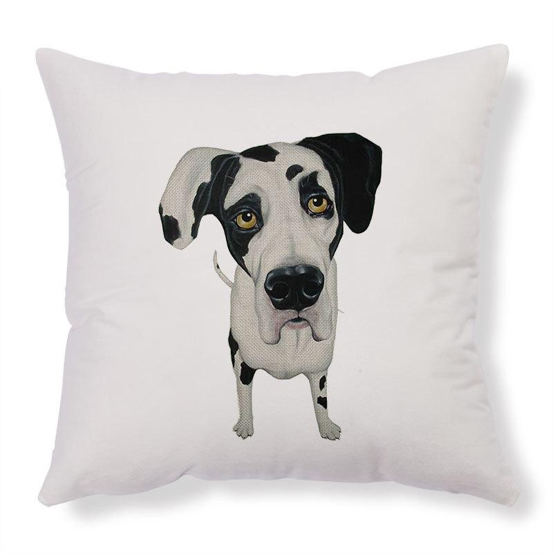 Cute Dog Pattern Cushion Cover Home Living Room Sofa Office Decoration Waist Throw Pillow 45x45cm