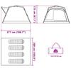 4 Person Camping Tent in Grey and Orange with Quick Release System