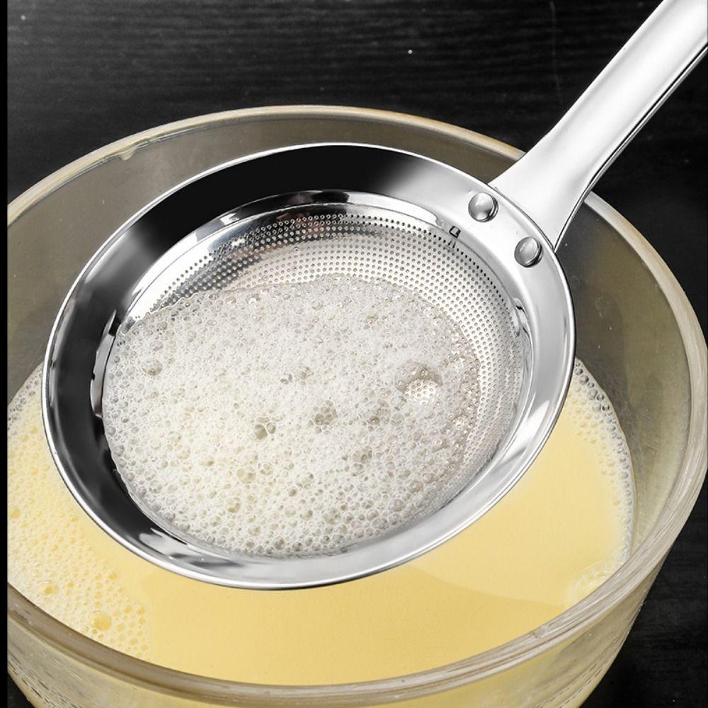 Long Handle Stainless Steel Oil Skimmer Reusable Kitchen Strainer  Restaurant Supplies