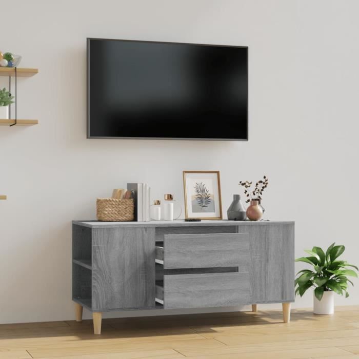 VidaXL Meuble TV Sonoma gris 102x44,5x50 cm Bois d'ingénierie 819602