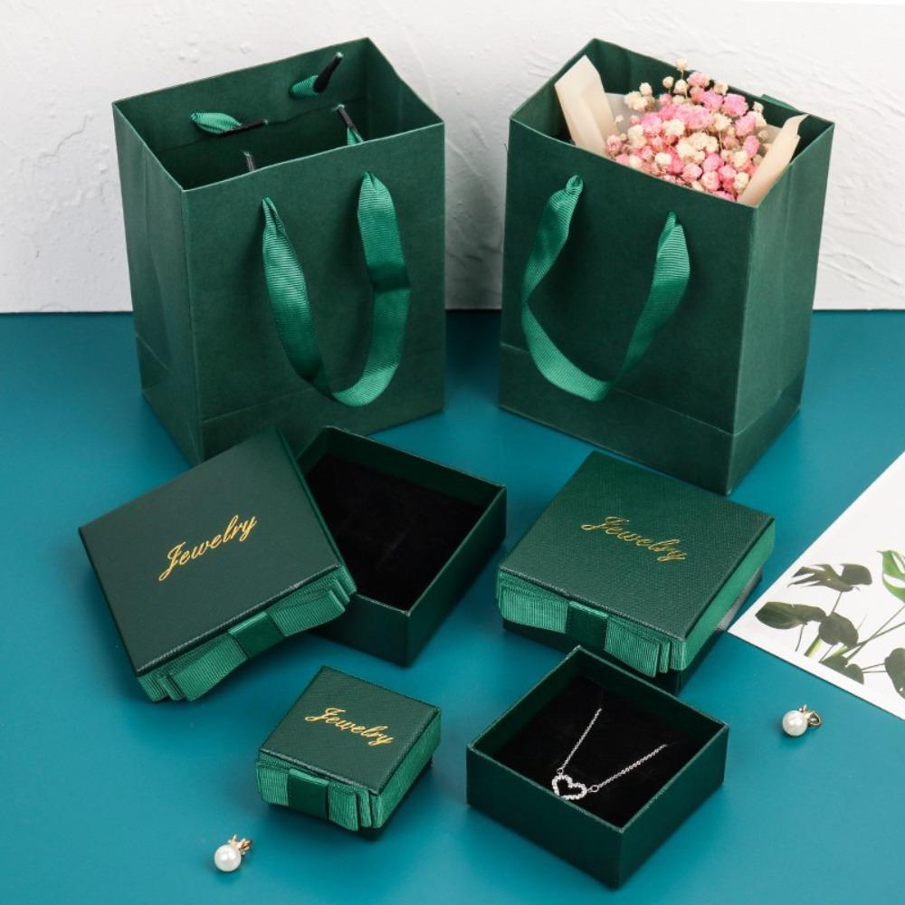 8pcs Square Jewelry Gift Box Elegant Gift Boxes with Lids and Bow Luxury Treat Boxes Paper Gift Wrap Box Jewelry Storage Box for Necklace Ring Earring