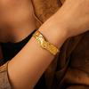 18K Gold-Plated Titanium Steel Open Karst Bracelet - European & American Light Luxury Jewelry