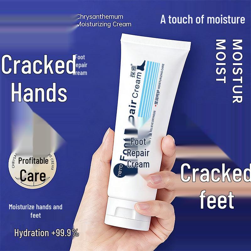 Explore Elegance Foot Repair: Hydrating Heel and Hand Cream for Moisture, Anti-Cracking, and Dryness Relief.