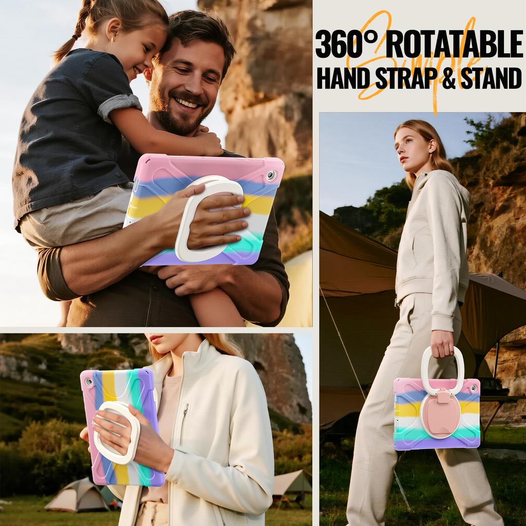 Rotating Case for Samsung Galaxy Tab A11 Plus 2025 11.0" SM-X310 X315 X230 X235 X236 Stand Handle Grip Cover with Shoulder Strap