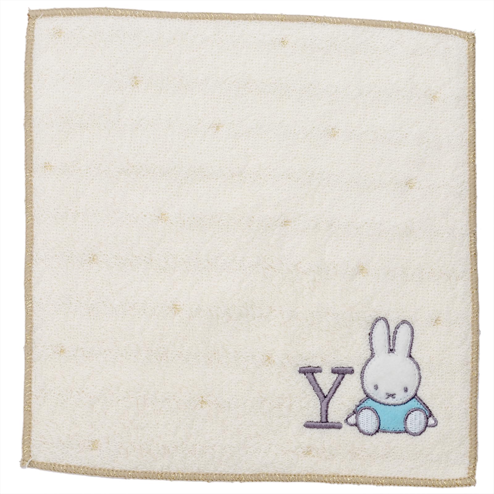 

Nishikawa Miffy Mini Terry Initial Ivory Towel, Fabric, Y, 20cm, Embroidered, слоновая кость