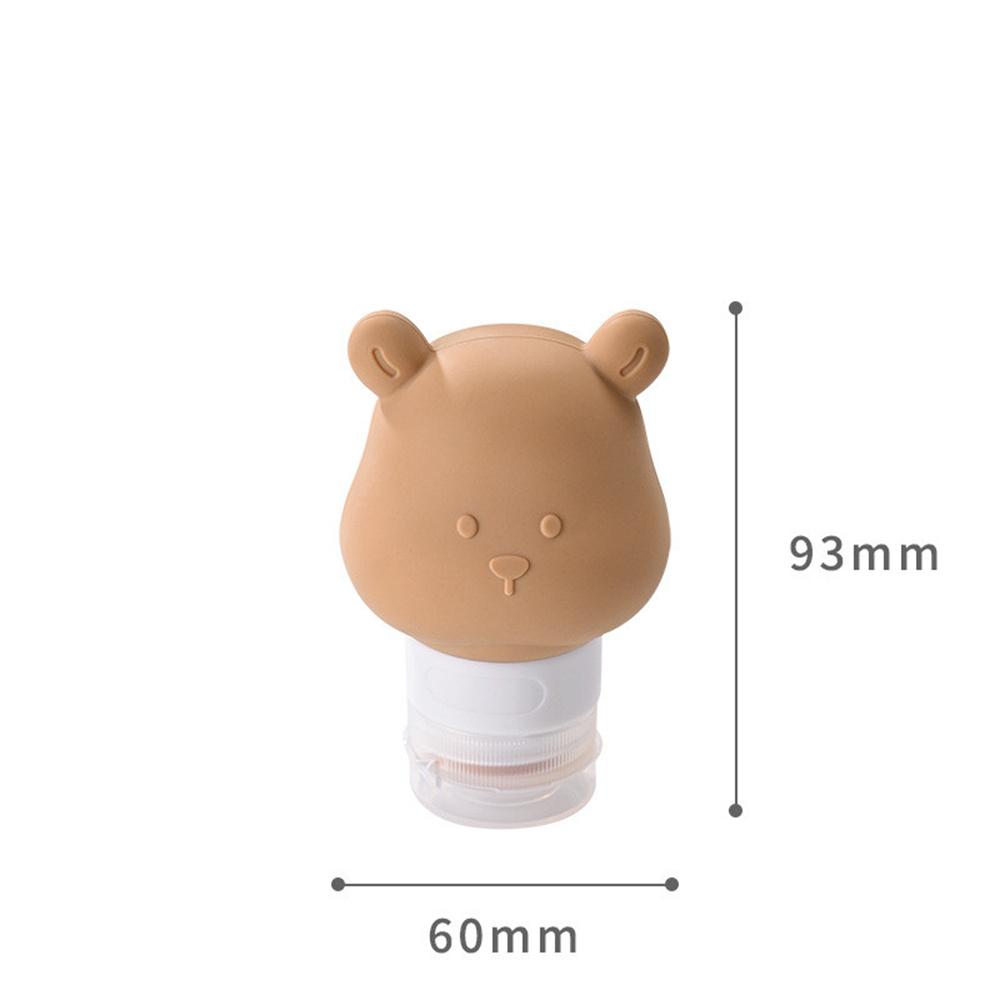 80ml Cartoon Bear Silicone Lotion Dispenser Bottle Portable Travel Empty Pump Bottle Shampoo Dispenser Refillable Bottles