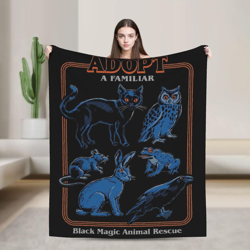 Trust In God Knitted Blanket Flannel Horror Halloween Cthulhu Lovecraft Occult Thin Throw Blanket for Home Couch Bedroom Quilt