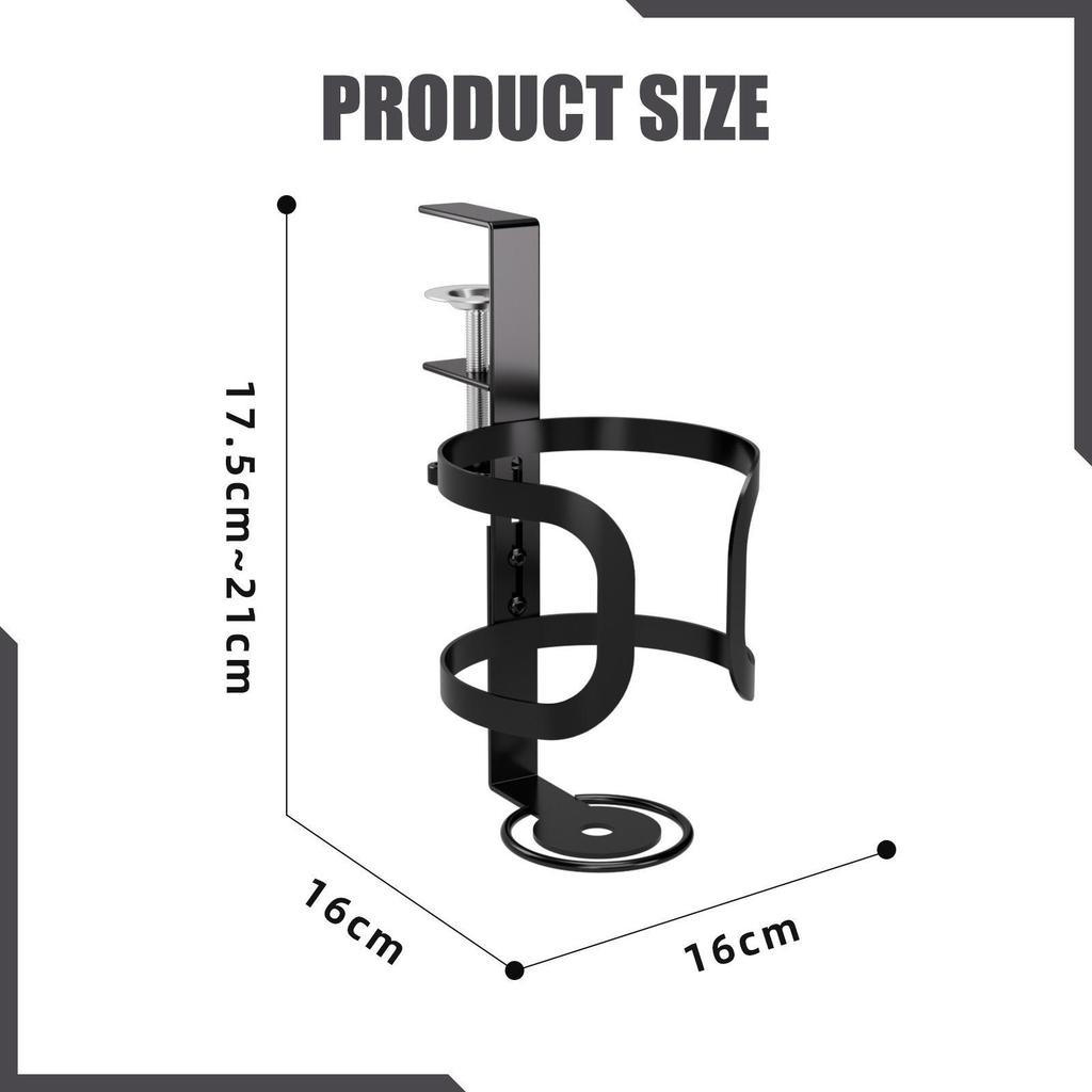 Desk Cup Holder Tabletop Organizer Office Home Apartment Dorm No Drill Practical Easy to Install Clip on Table Cup Holder