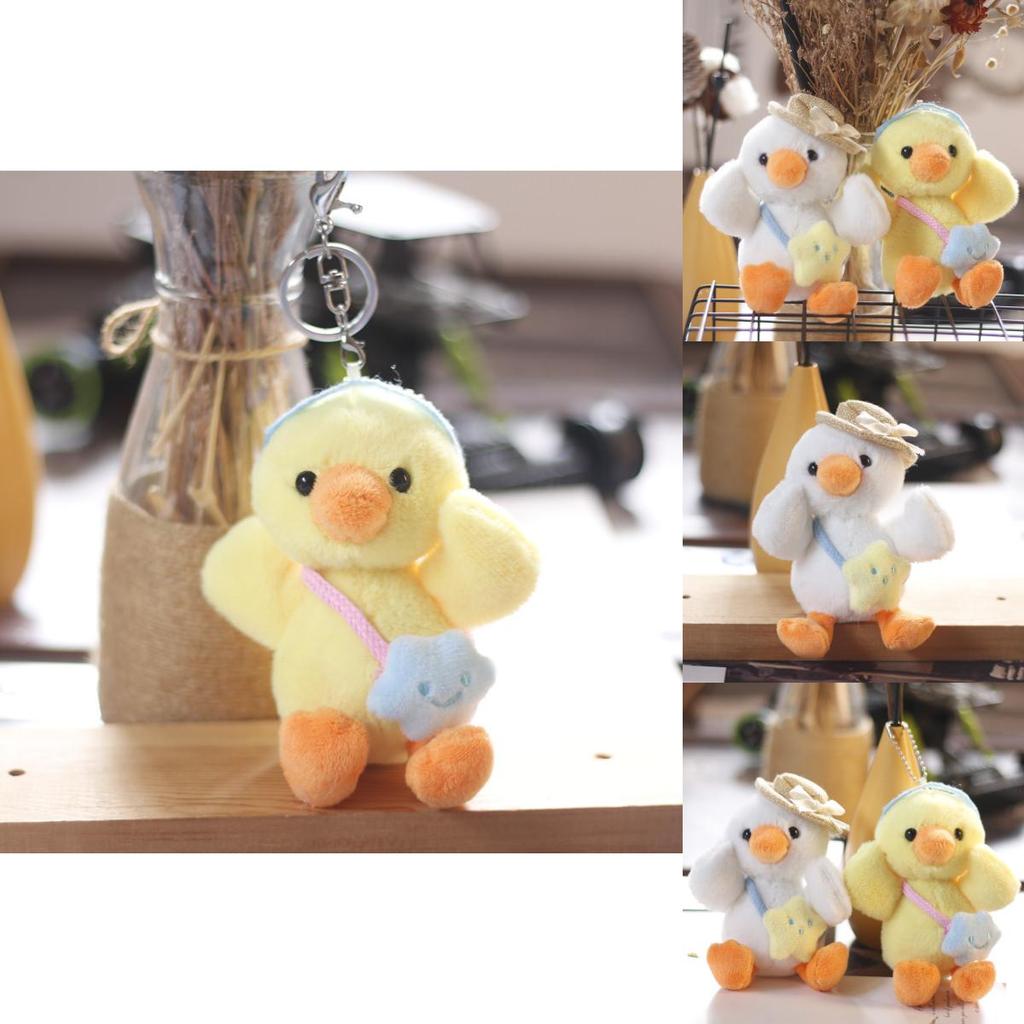 Adorable Plush Duck Keychain Soft Yellow Duck Backpack Charm Cute Stuffed Toy