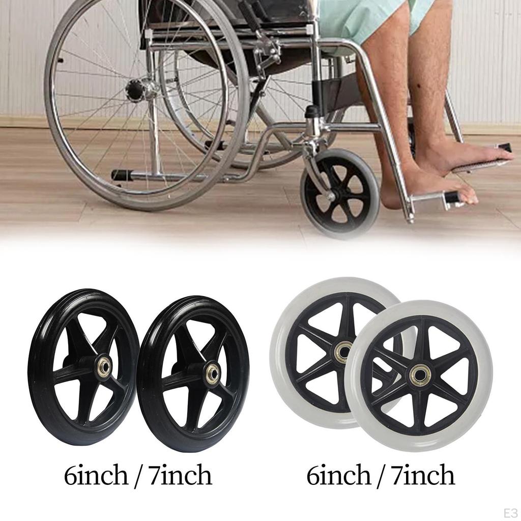 2Pcs Wheelchair Replacement Front Wheel Silent Heavy Duty for