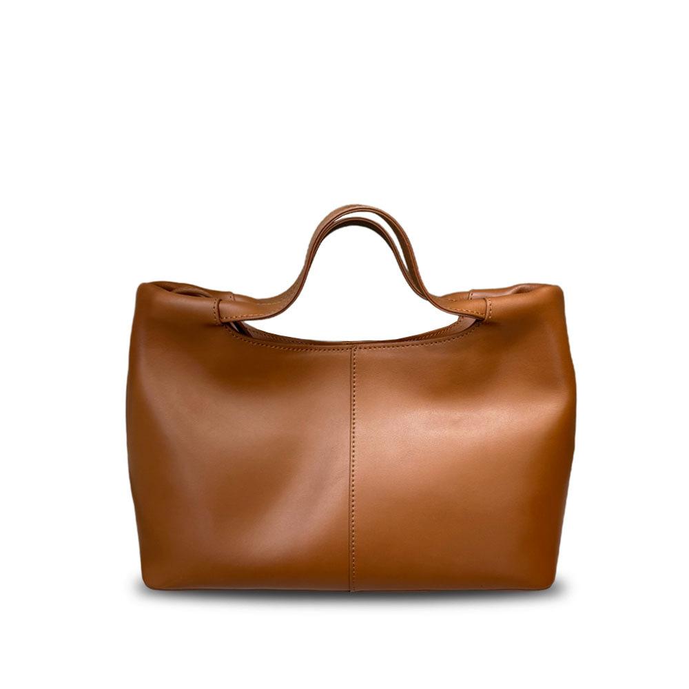 

2025 Cross-border first-layer cowhide retro large-capacity magnetic tote bag handbag commuter versatile messenger bag bag woman 31*11*21 cm