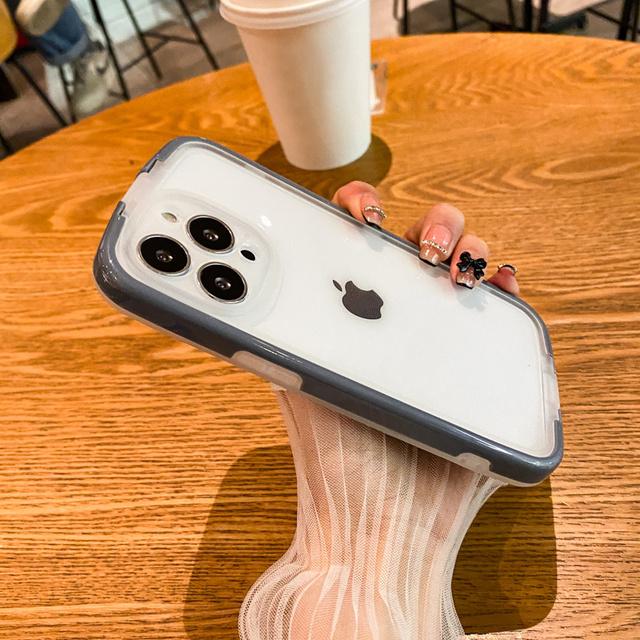 Clear Shockproof Invisible Stand Bracket Phone Case For Iphone 13 12 11 Pro Max X Xs Max Xr 7 8 Plus Candy Color Wristband Cover