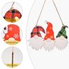 Christmas Gnome Hanging Decoration Doorplate Indoor Outdoor Scene Layout Wall Window Wood Craft Sign Pendant Holiday Pendant