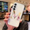 Transparent Phone Case Flowers Golden Rose Letters For Samsung Galaxy A55 A15 A25 A35 A07 A17 A06 A37 A57 Silicone Clear Cover