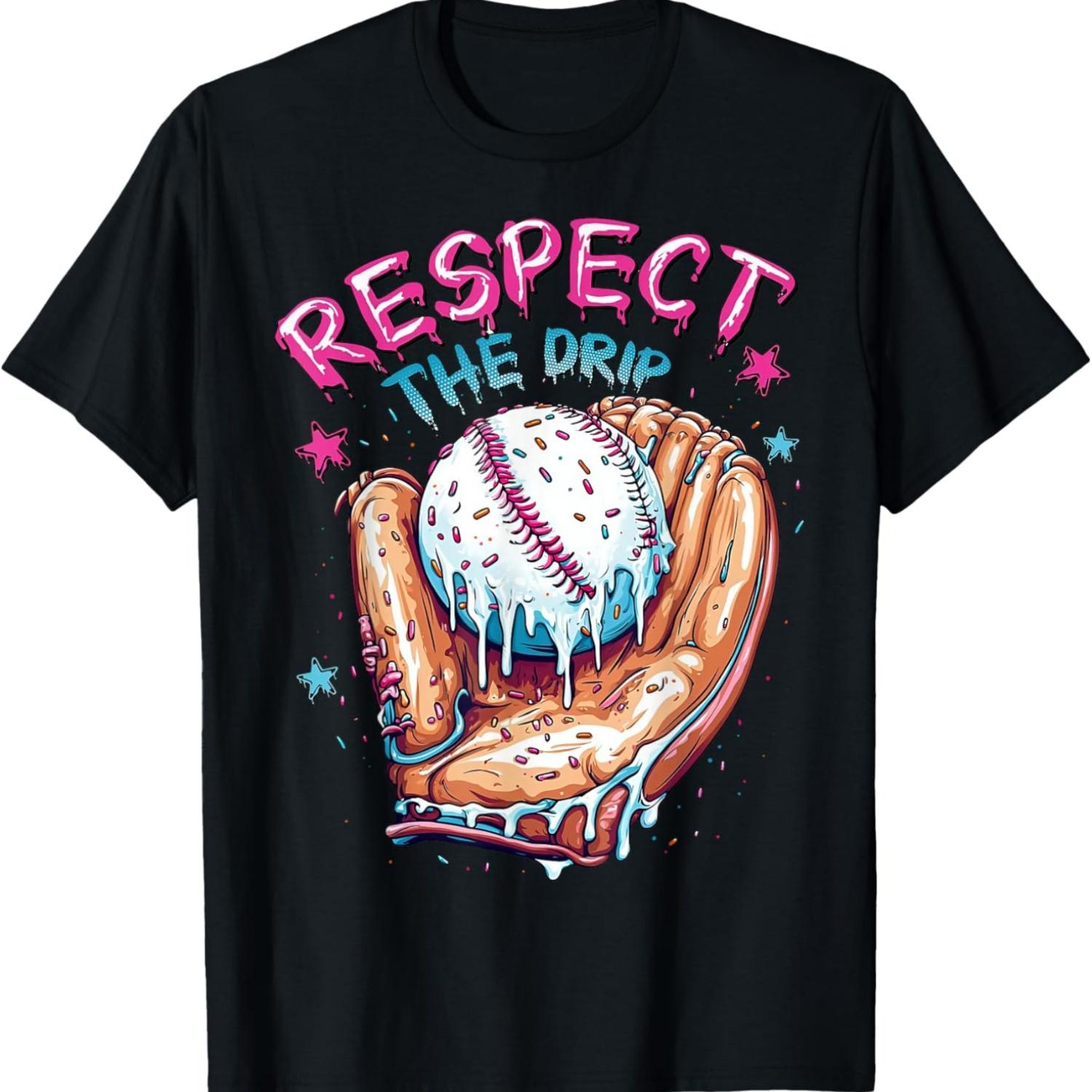 

Бейсбольный Дрип для Мальчиков Мороженое Уважай Дрип Бейсбольная Футболка XXXXXL чёрный