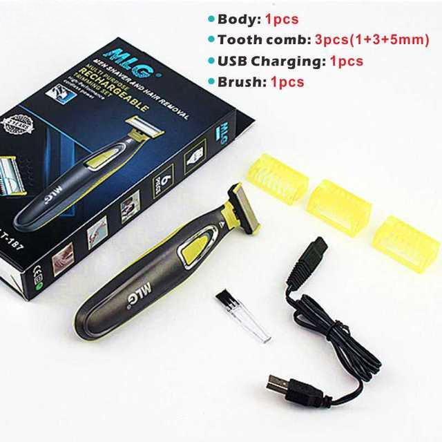 One Blade Hybrid-Elektro-Trimmer-Rasierer, USB wiederaufladbar, wasserdichter Bartpflege-Körperhaarschneider für Männer und Frauen
