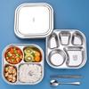 Compartment Stainless Steel Food Plates Functional Stainless Steel Divided Plates Practical Meals Arrangement Container
