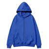 European & American Unisex Zip-Up Fleece Hoodie: Solid Color, Autumn/Winter Sportswear