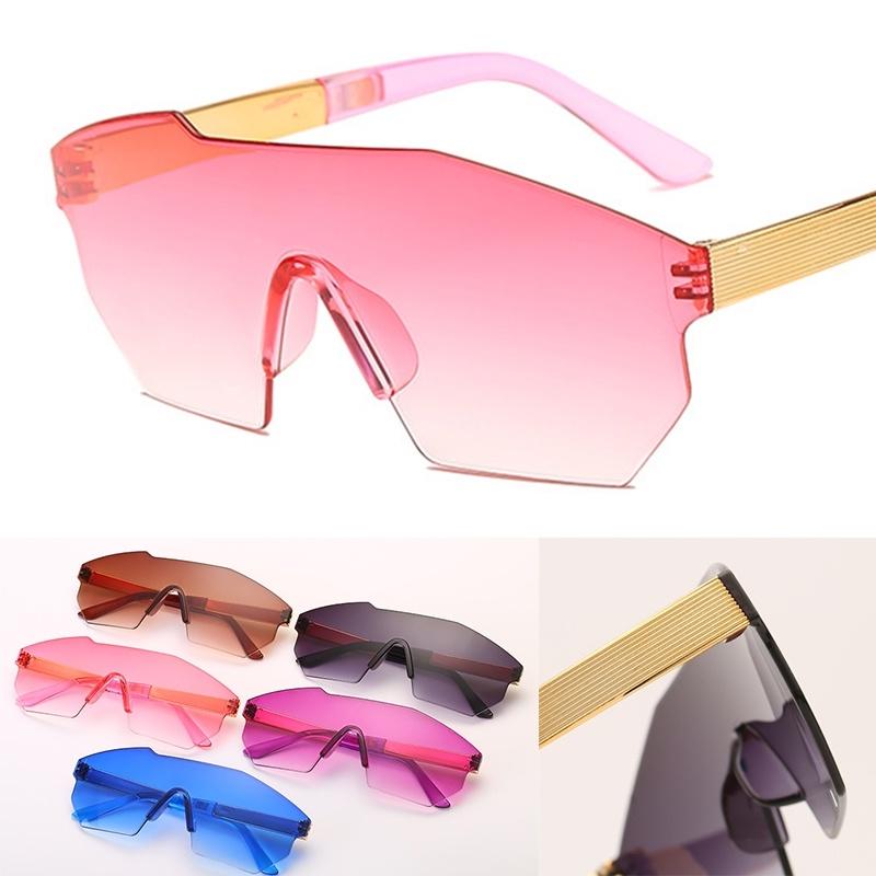 1pc Sunglasses with Large Frames Irregular Onepiece Sunglasses and Ocean Sunglasses Without