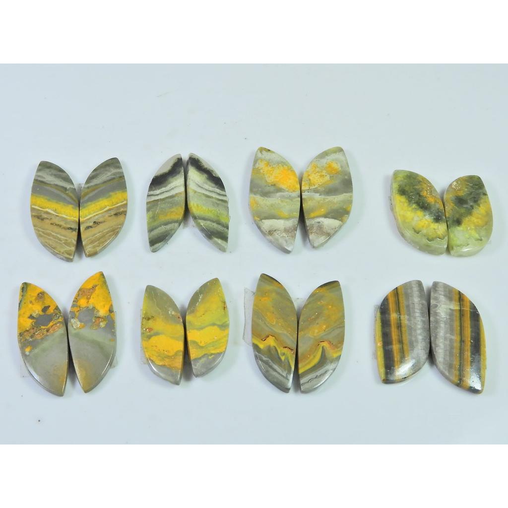 21-28 MM Natural Bumble Bee Jasper Pair Fancy Cabochon Gemstone 8 Pair Lot C-766