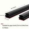 Black D-Shaped Rubber Weather Stripping, Self-Adhesive Soundproof Seal for Doors Windows,6m